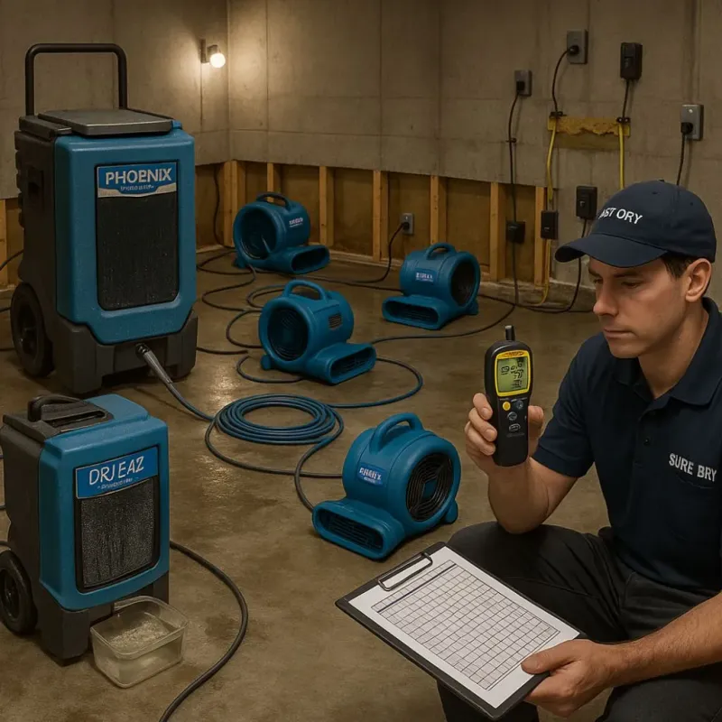 Structural Drying and Dehumidification process in Bryn Mawr, PA